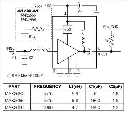 MAX2654,MAX2655,MAX2656:典型工作電路