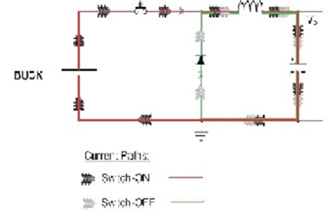 圖2：簡(jiǎn)化的開(kāi)關(guān)電源電路圖。