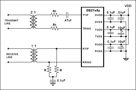 Figure 2. DS21x5y network interface.