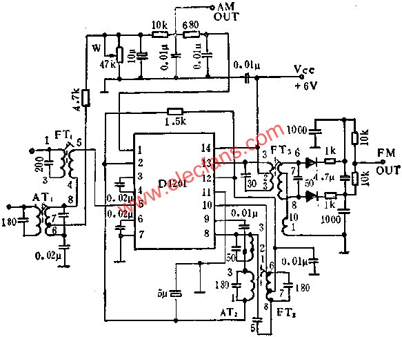 D1201調頻/調幅中頻放大電路的應用  www.zgszdi.cn