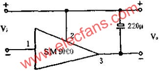 SM9000系列集成穩壓模塊的典型應該線路圖  www.zgszdi.cn