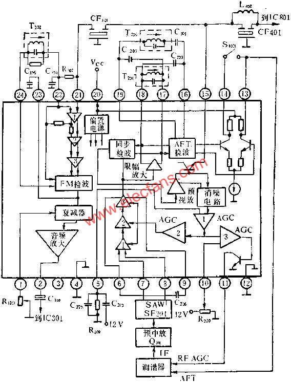 D7680內部方框圖及外圍電路圖  www.zgszdi.cn