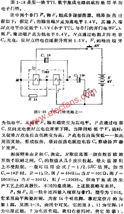 TTL門鈴線路之一 www.zgszdi.cn