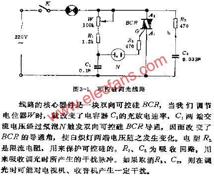 可控硅調光電路  www.zgszdi.cn