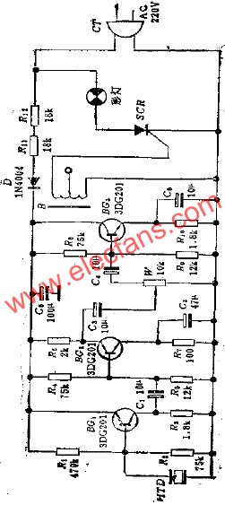 聲控式音樂彩燈電路  www.zgszdi.cn