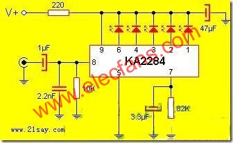 KA2284 LED電平指示電路圖  www.zgszdi.cn