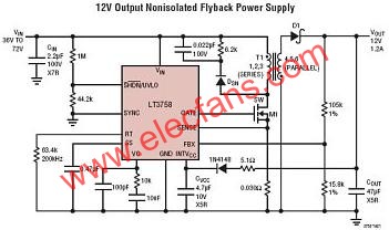 LT3758典型應(yīng)用電路  www.zgszdi.cn