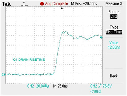 Figure 7. Drain voltage risetime.