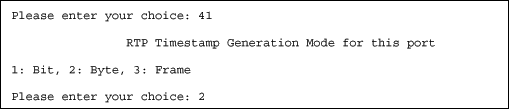 Figure 10. Selecting Bit, Byte, or Frame mode for timestamp in interface configuration.