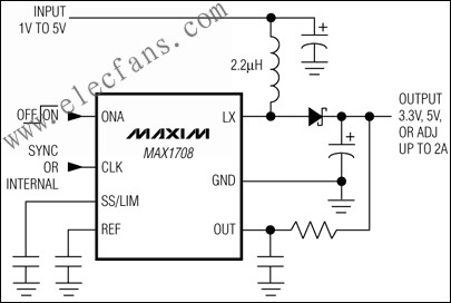 MAX1708 升壓型DC-DC轉換器