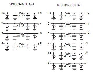 SP6003瞬態(tài)抑制二極管陣列