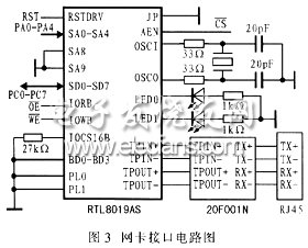 蓄電池監控系統網卡接口電路