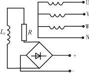 三次諧波電壓經整流后給勵磁繞組供電