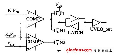 兩個(gè)比較器實(shí)現(xiàn)的欠壓鎖定電路