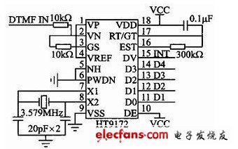 圖5 DTMF譯碼電路