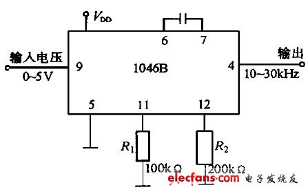 MC1046B構成的電壓頻率轉換器電路