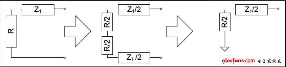 圖2 串聯(lián)電路轉(zhuǎn)換成單端等效電路。