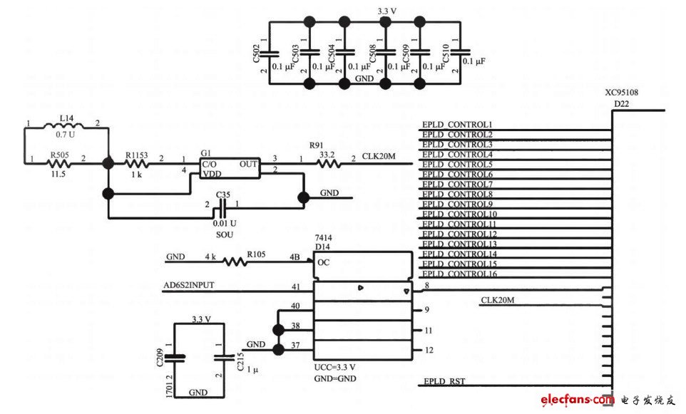 基于CPLD的頻率計電路原理圖