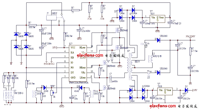 輸出1200W的開關電源電路