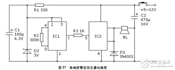 高響度警音發生器電路設計