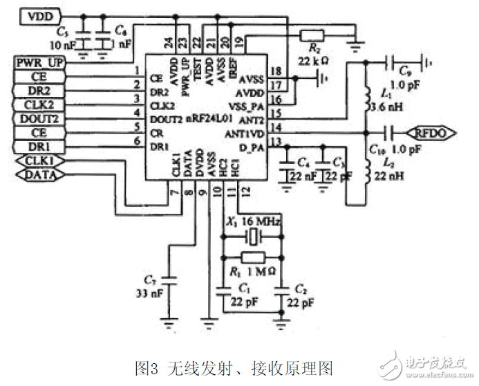 nRF24L01無(wú)線(xiàn)溫濕度測(cè)試系統(tǒng)電路