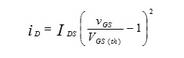 在轉移特性曲線上，gm 是曲線在某點上的斜率，也可由iD的表達式求導得出，單位為 S 或 mS。
