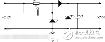 是采用全波整流的電容降壓電源，它將市電的正負半周都利用起來，效率更高，可以提供比半波整流更大的電流