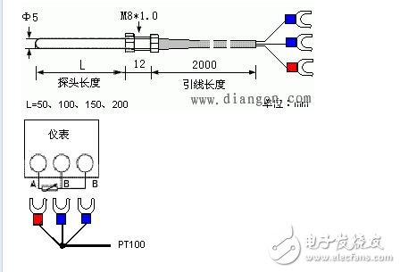 pt100溫度傳感器工作原理，pt100傳感器接線圖