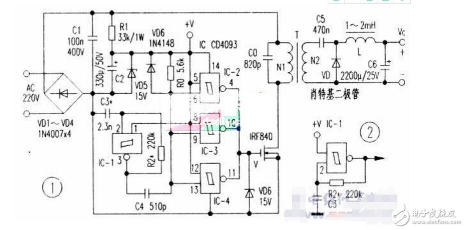 cd4093制作實(shí)用開(kāi)關(guān)電源