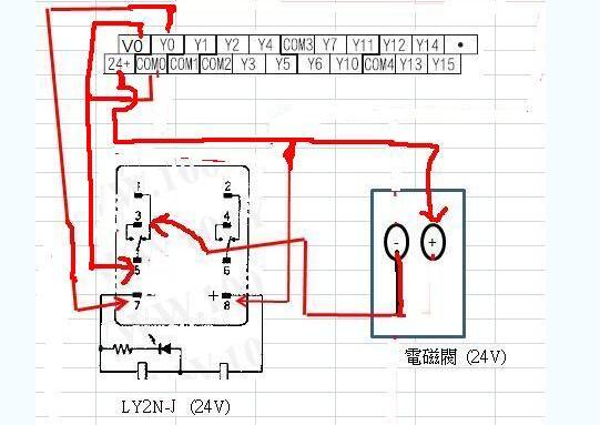 plc通過繼電器控制電磁閥的接線圖